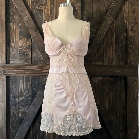 Kathy Ireland Liht pink babydoll lingerie Sz-Large - Picture 1 of 13